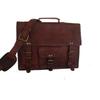 Men's Genuine Vintage Dark Brown Leather Messenger Bag Laptop Bag Briefcase