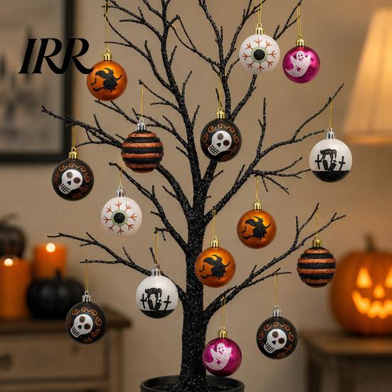 Party Decorations for Halloween 16 Pcs Hanging Ball Decor, 6cm Skull Witch Eye Ornaments Eye-catching Items Ghost Tree, Spooky Window Yard Decor