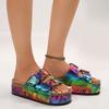 Large Platform Birkenstock Sandals Spring/Summer New Metal Buckle Beach Shoes