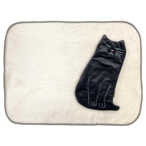 Goo Goo World Women's Blanket with Case, 36603401, Warm Cat Blanket, Gray, Approx. 70cm W x 50cm H / Case 26cm W x 37cm H