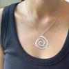 Swirl Pendant Necklace Round Circle Clavicle Chain Accessory Adjustable Length Choker Unique Jewelry for Women Girls