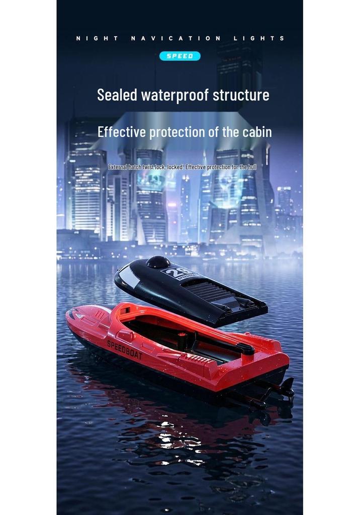 High-Speed Waterproof Remote Control Boat: Rechargeable Toy Ship Model for Kids' Birthday Gift