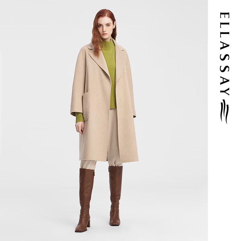 ELLASSAY Women's Autumn/Winter Double-Faced Wool Coat