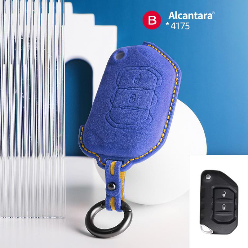 Interior Mouldings Car Remote Key Case Cover Shell For Jeep Wrangler JL JK JLU XD Gladiator JT Protector Suede Alcantara Accesso