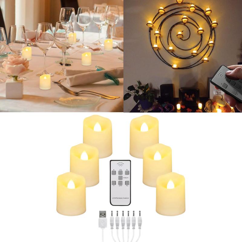 Elegant Usb Plastic Led Candle Light For Birthday Wedding Party Decoration And Timed Remote Control