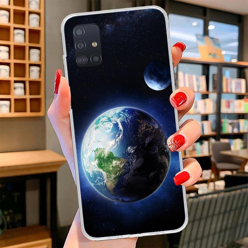 Erdsterne Weltraum Abdeckung Handyhülle Für Samsung Galaxy A12 A22 A32 A52 A72 A02S Handyhülle Note 20 Ultra 10 S10 Plus A51 A71 A50S