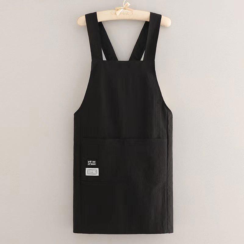 Premium Gray Japanese Cotton Apron with Wide Straps and Crossed Back for Unisex Use In Nail Salons, Milk Tea Shops, and Hot Pot Restaurants