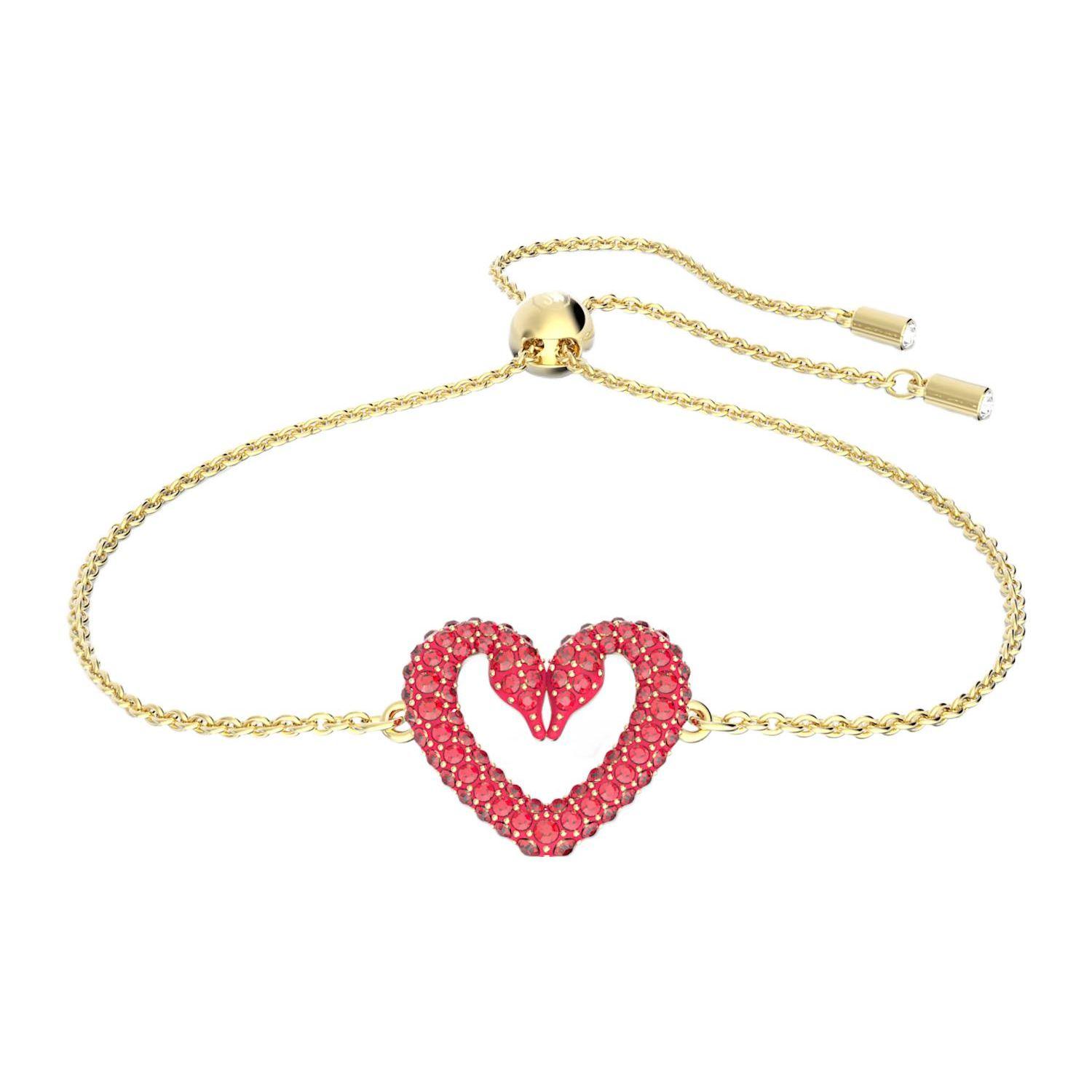 Swarovski Una Heart Shaped Gold Tone Crystal Bracelet Women bracelet 5634724 Box (Random Color)