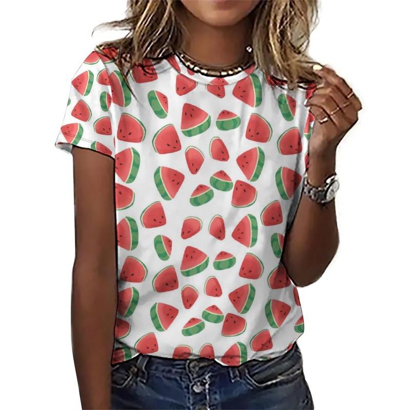 Women's Round-Neck Casual Short Sleeve T Shirt Harajuku Top Y2k Tees Female Clothing