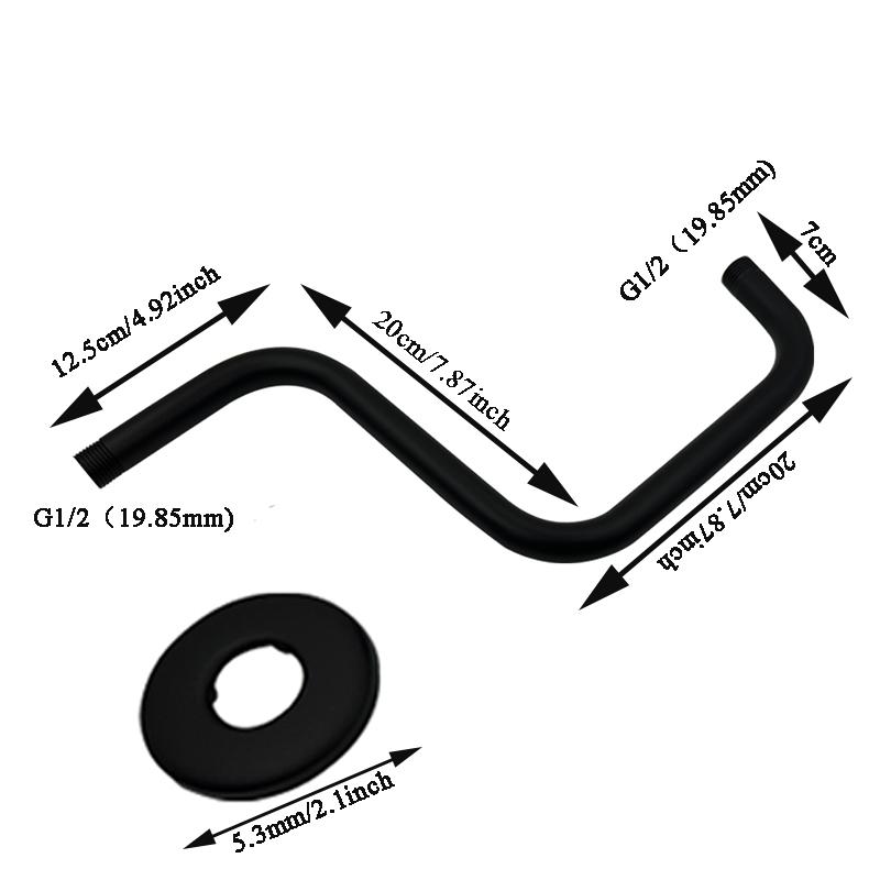 Shower Head Extension Arm 13inch Rise Gooseneck Risers Installs Shower Arm