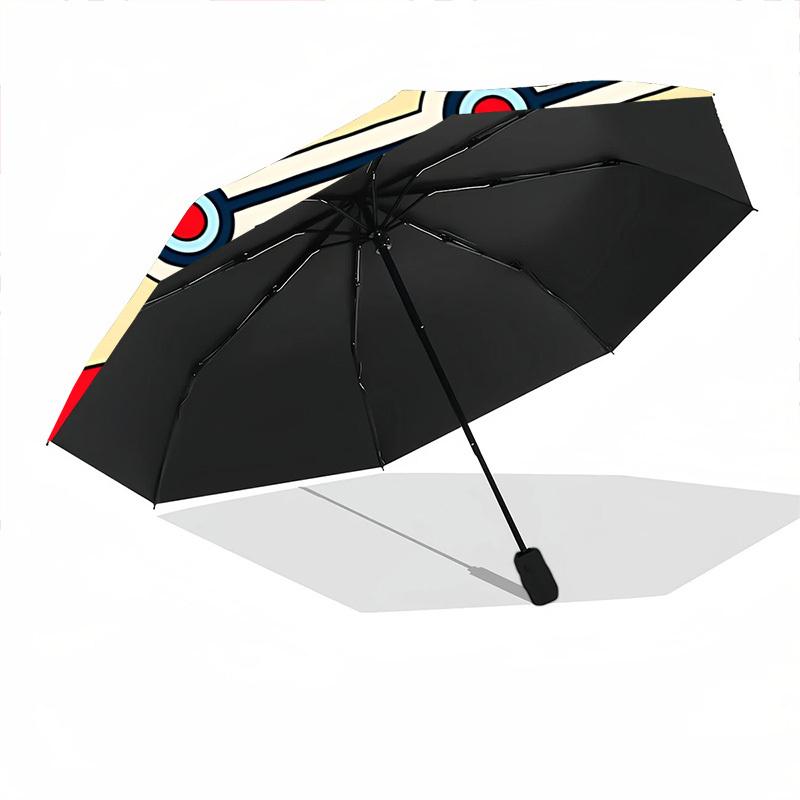 1pc Heart Pattern Automatic Opening/Closing Folding Umbrella with 8 Ribs,Portable Sunshade Umbrella Birthday and Holiday gifts yy251231151