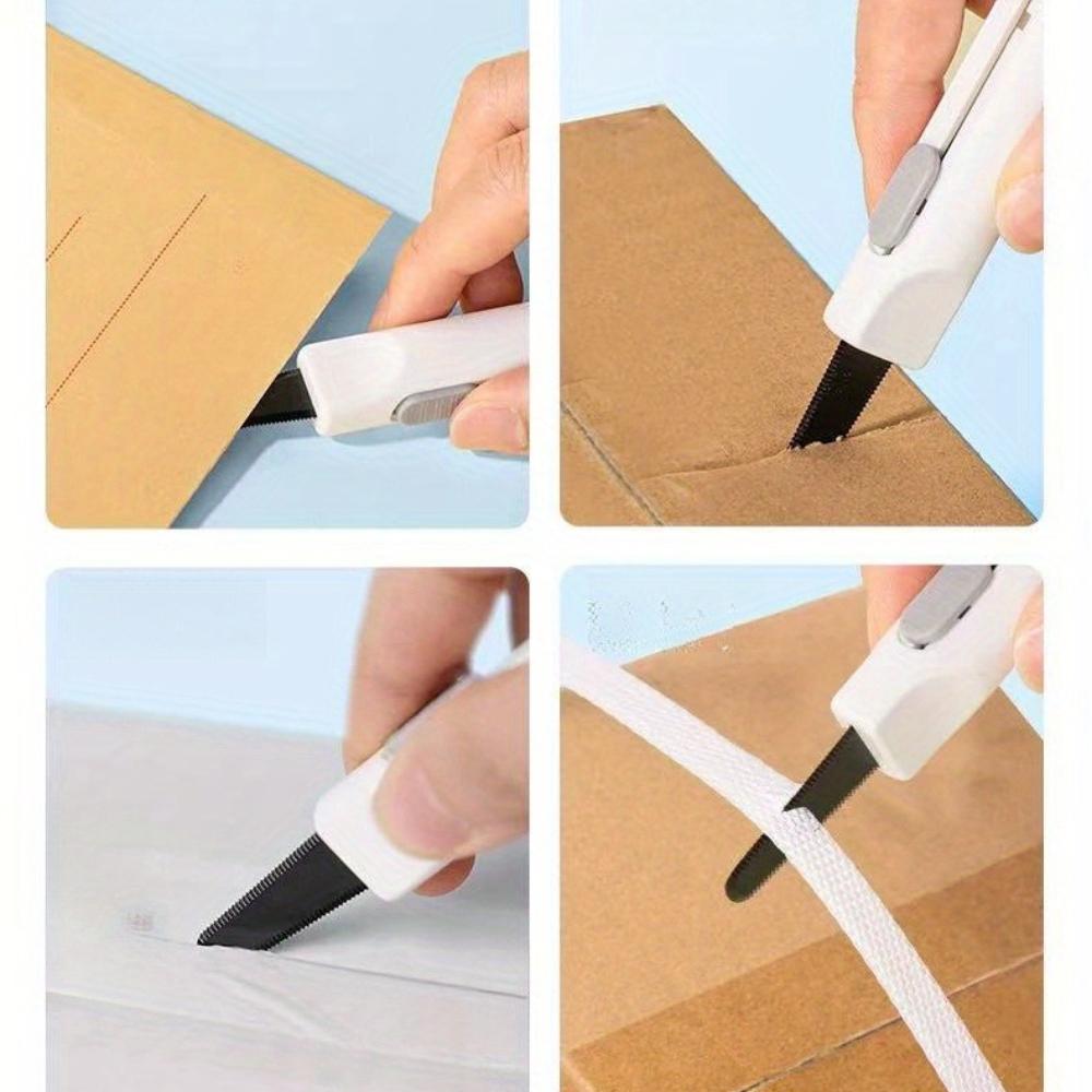 1pc Magnetic Letter Opener , Package Opener , Stainless Steel Serrated Blade, Portable Travel Design with Lanyard, Safe Non Damaging Tool for Cards