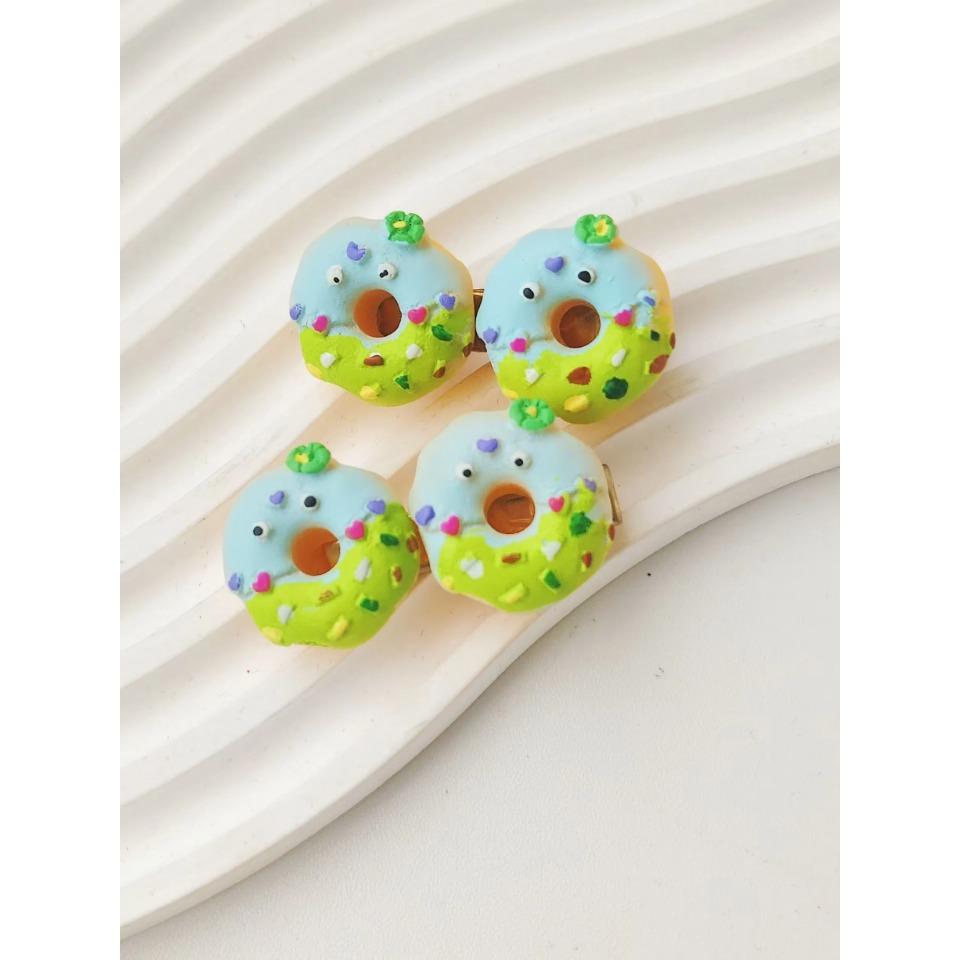 5 Pcs Women's Simulated Fun Donuts With Side Hair Clips Suitable For Clipping Bangs