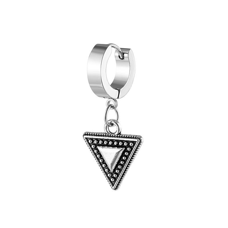 Punk Spider Eyes Triangle Pendant Earrings Stainless Steel Fashion Geometric Ear Jewelry Party Gifts For Women Girls