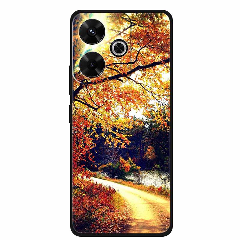 For Poco M6 4G Case Original TPU Soft Silicone Back Cover Phone Cases for Xiaomi PocoM6 4G Protector Flowers Para Shell Bumper Poco M6 4G