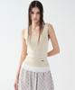 Nigaennikol Frill Knit Sleeveless_Beige