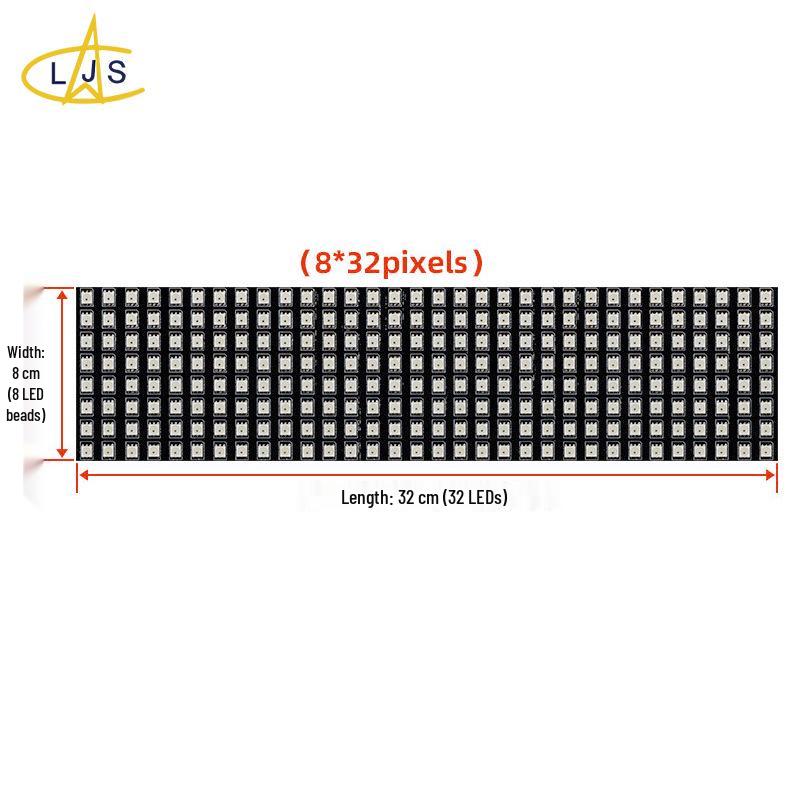 WS2812 Dream Color RGB LED Dot Matrix Flexible Display Screen, Programmable DC5V Full Color Point Light Source.