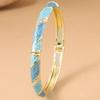 Enamel Vintage Cloisonne Bangle Lines Shape Women's Hand Bracelet Chinese Crystal Bangle  Ladies