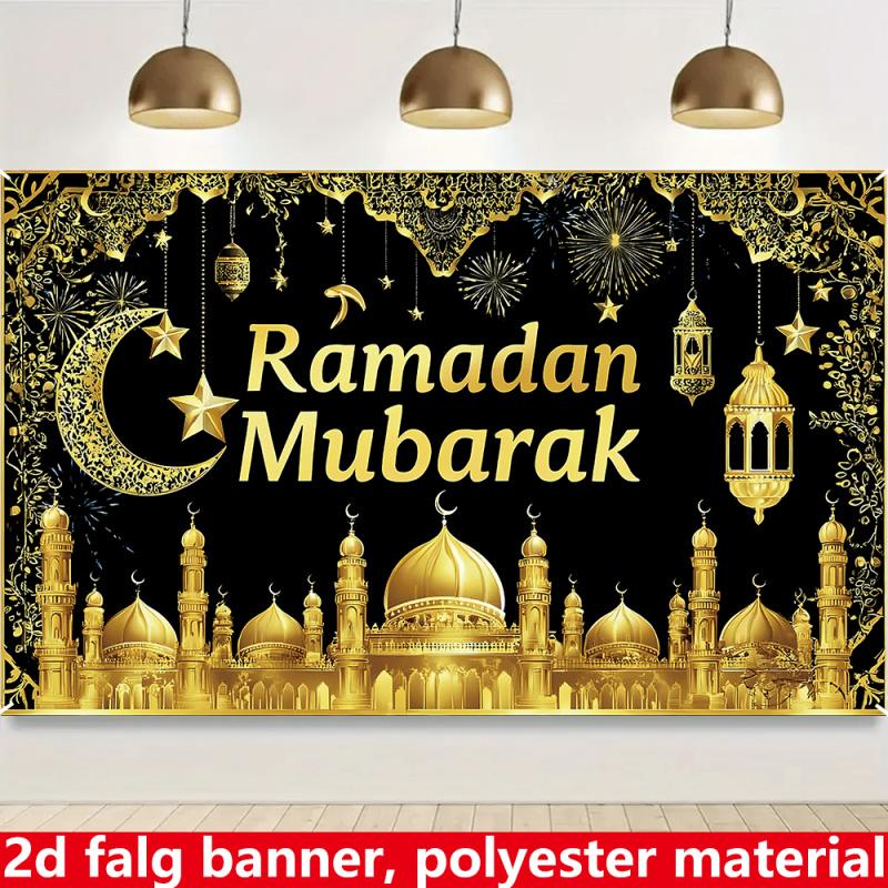 VIKAMA Star Moon Lantern Theme Decorative Tapestry Muslim Mosque Ramadan Party Islamic Style Background Cloth