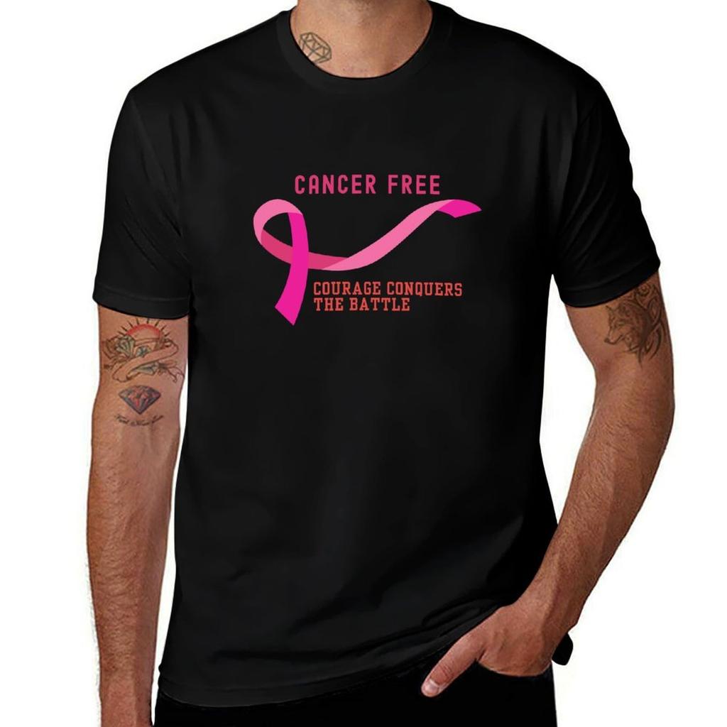 Cancer Free T-Shirt T Shirts for Man Cotton Funny Anime Tshirt Cotton Tshirt 100% T-Shirt