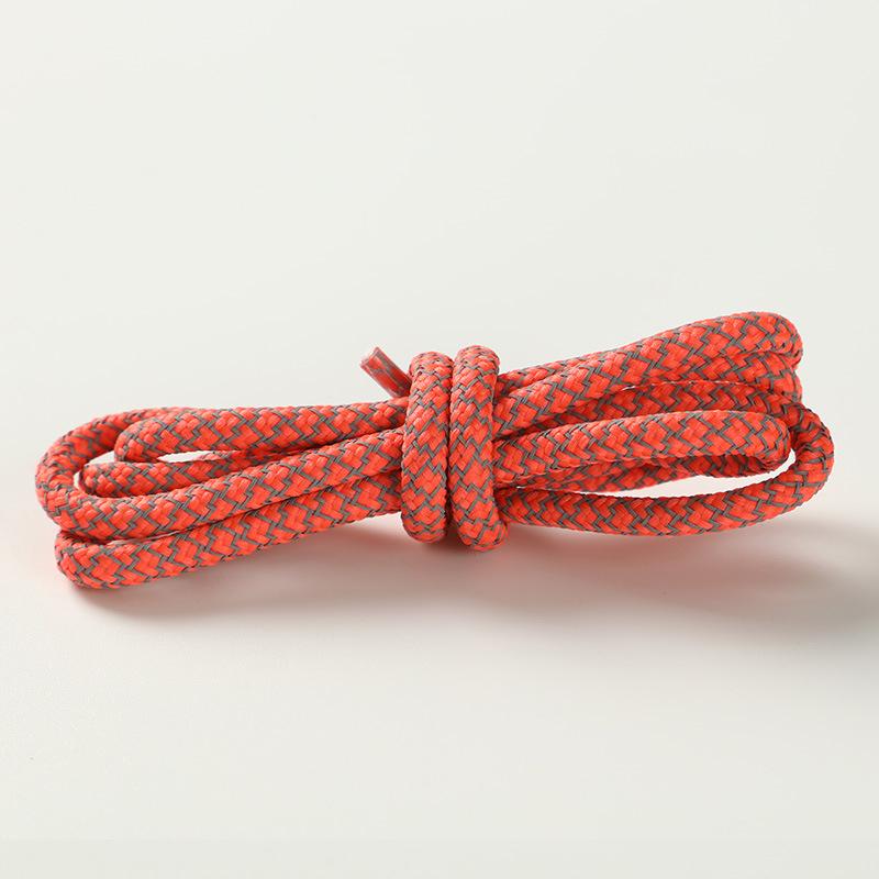 1 Pair 120CM Reflective Sports Shoelace Round Woven Rope Rhoelace Rtrong Light Shoelace Durable Polyester Shoelace Rope