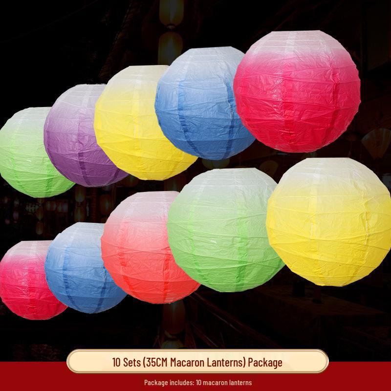 New Year Macaron Lanterns - Riddle Guessing Spring Festival Outdoor Decorations for Community, Scenic Area, and Shopping Mall Use