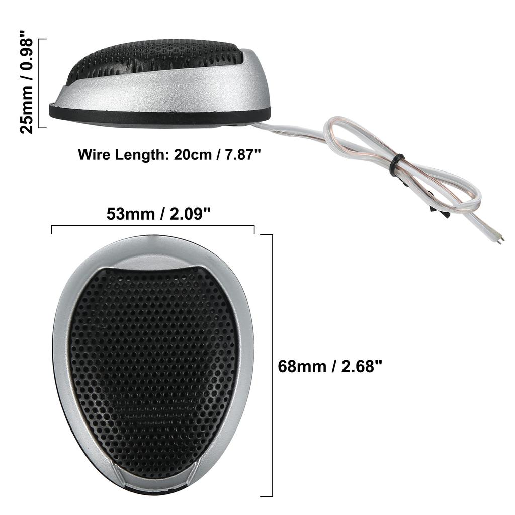 ACROPIX Car Speaker Tweeter Car Auto Speaker High Frequency Stereo Tweeter Silver Tone Plastic 68x53x25mm 2pcs