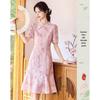 Elegant New Chinese Style Short Sleeve Mid-Length Dress