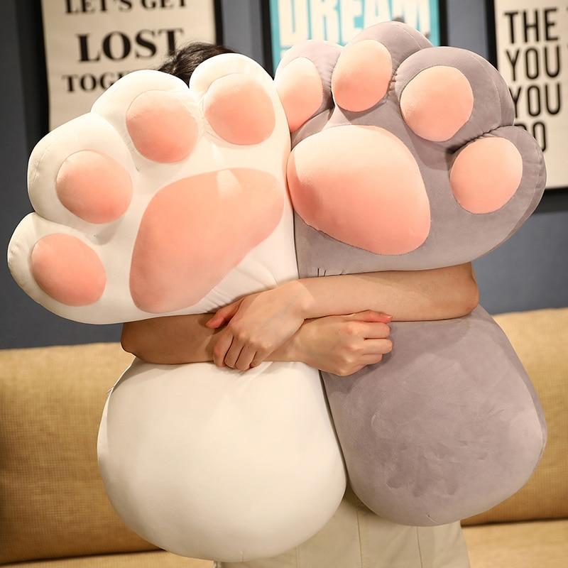 Engraçado Chubby Bear Paw Plush Pillow Stuffed Soft Simulação Teddy Bear Paws Brinquedos com Cobertor Bonecas Kawaii Presente