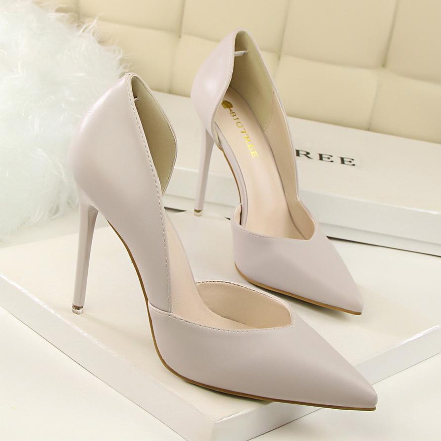 Bigtree Moda Semplice Club Notturno Spettacolo Scarpe Sottili da Donna Tacco Sottile Tacco Super Alto Bocca Bassa Appuntite Vuote Scarpe Singole