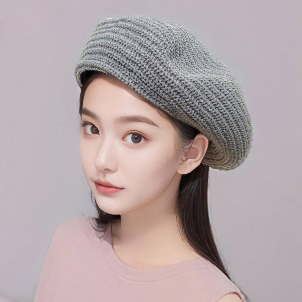 New Three Dimensional Shaped and Elegant Autumn and Winter Beret Women's Versatile Wool Octagonal Hat Showing Face Little Retro Painter Hat
