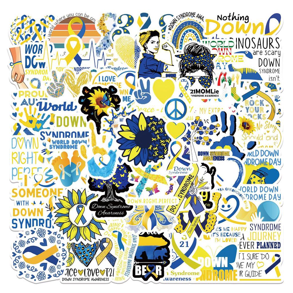 50 Photos of Down Syndrome Graffiti Stickers for Decorative Suitcase Guitar Notebook DIY Waterproof Stickers