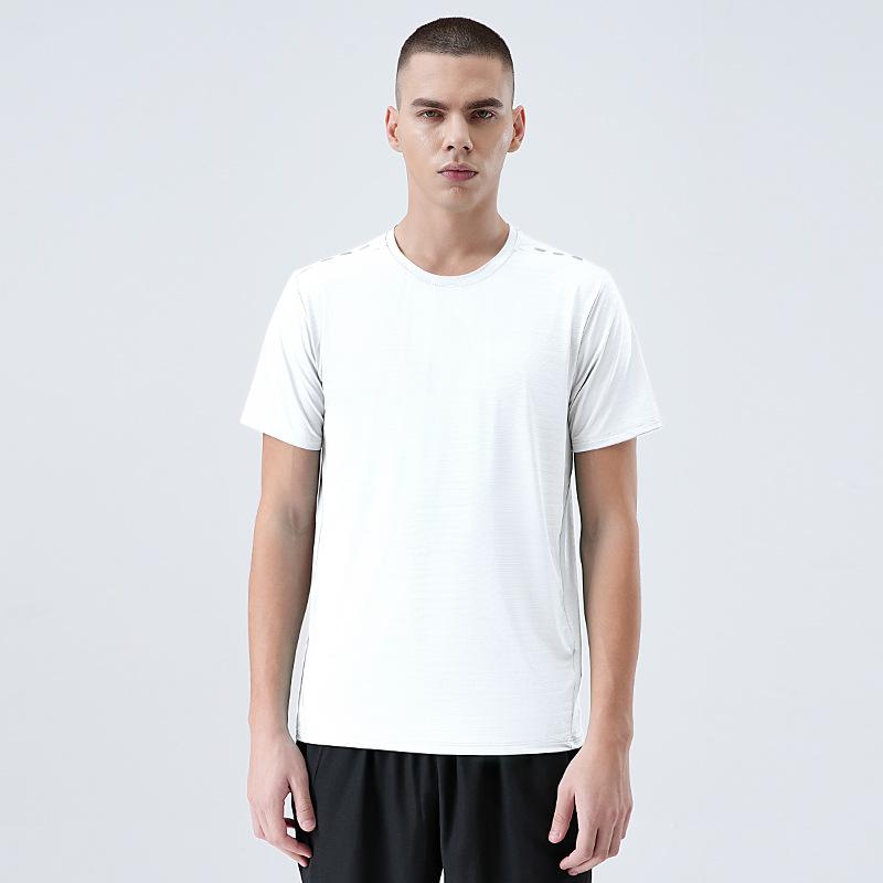 New Ice-Silk Quick-Dry Short-Sleeved T-Shirt for Men Lightweight Sports Training Top Stretch Outdoor Workout Short-Sleeved T-Shirt