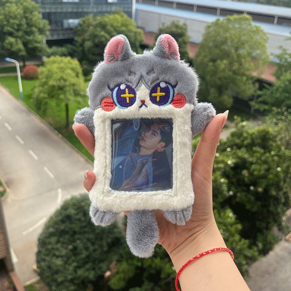 Soft Photo Protector Case Animal Shape ID Credit Case Document Case Cartoon Plush Card Holder  Girl