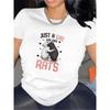 European Size Women'S Funny "Just a Who Loves Rats" Graphic Tee - with Cute rats design - Casual Top- Perfect Gift for Birthday or Valentine'S Day