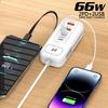 66W Fast PD Charger 4 Ports USB Phone Charger Multifunctional Desktop Charging Extension Station Power Adapter EU US Plug