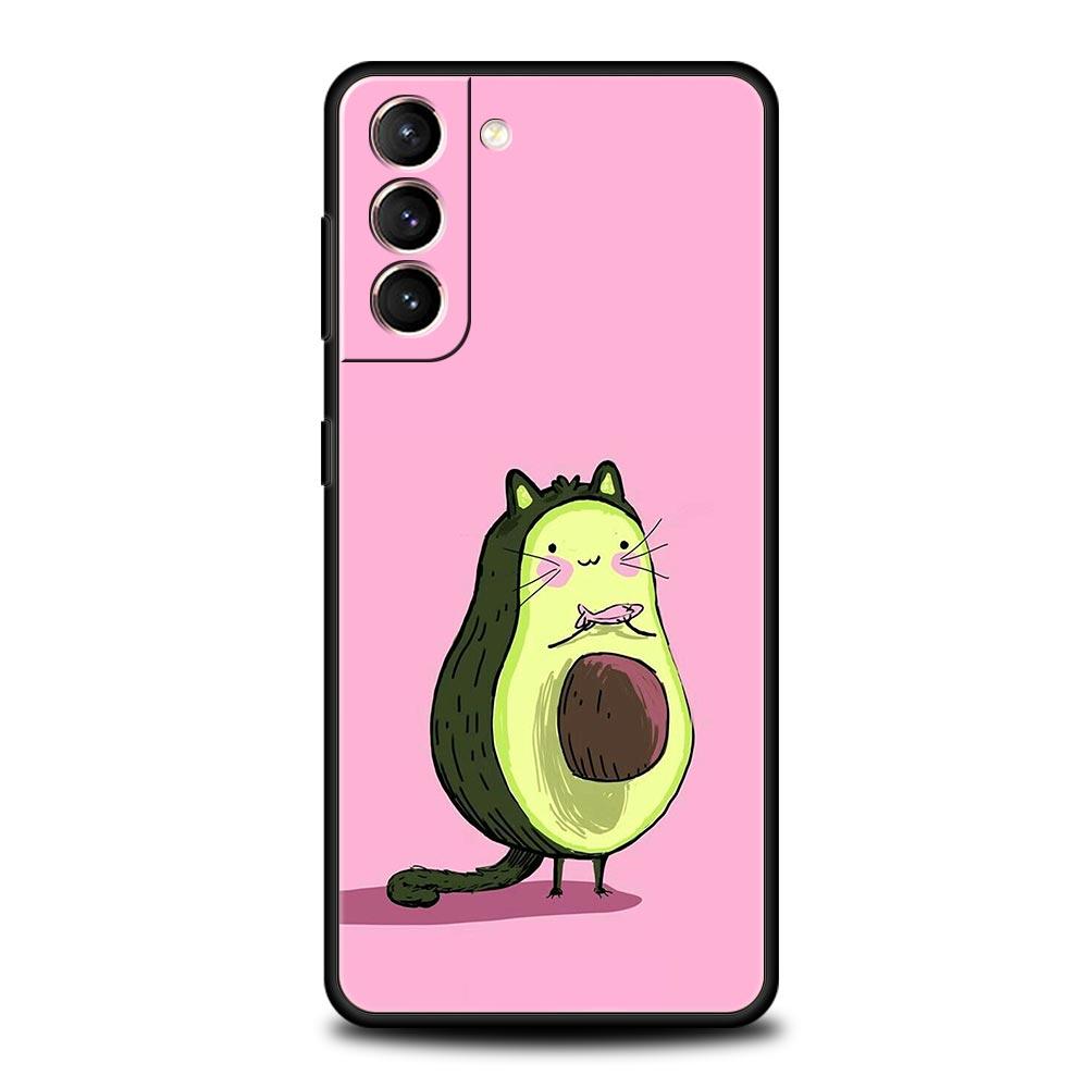 Cute Avocado Baby Yoga Phone Case For Samsung Galaxy S24 S23 S22 S20 Ultra S21 FE 5G S10 S9 Plus S10E Soft Silicone Cover