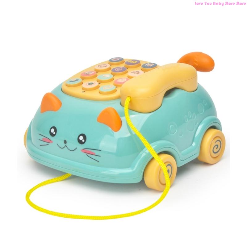 

Educational Musical Telephone Toy For Toddler Color Recognition Pretend Play Music And Sound Effect Early Learning Toy 195F синій