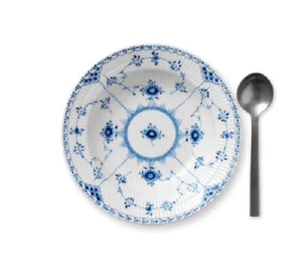 Royal Copenhagen 102 Blue Fluted Half Lace 604 Soup Plate 21cm 1102604 [Item]