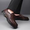Fashion Retro Cow Leather Loafers for Men Spring Autumn Soft-soled Men's Platform Dress Shoes Fashion Casual Male Driving Shoes