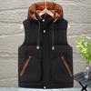 Plus Size M-5XL Winter Sleeveless Jackets Man Thick Outerwears Fashion Men's Warm Vest Hooded