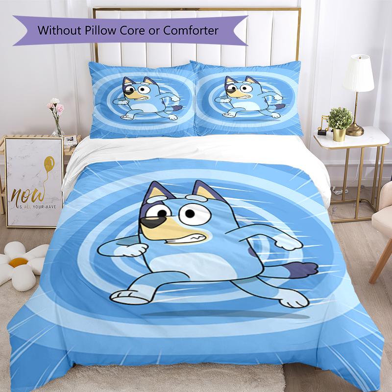 3pcs Bluey Bedding Set Duvet Cover Closure Includes 1 Duvet Cover & 2 Pillowcases, Soft and Comfortable for All Seasons.