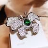 Trendy Butterfly  Sterling Silver Wedding Rings for Women New Elegant Charming Sparkling Emerald Zircon Bride  Gifts