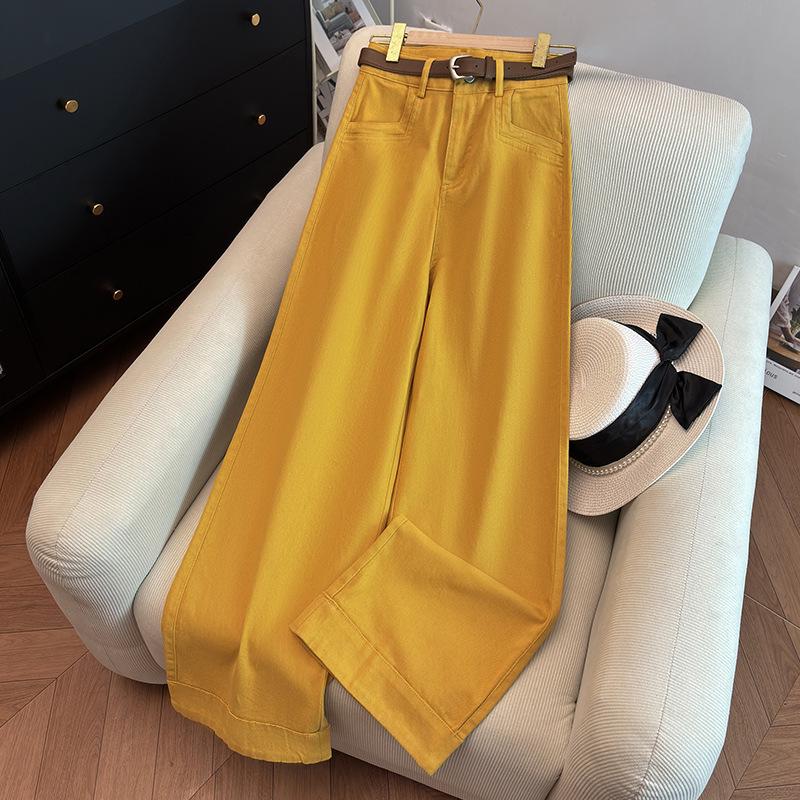 Women's 2026 High-Waisted Stylish Slimming Pants - Versatile Narrow, Wide, or Straight-Leg for Spring/Autumn