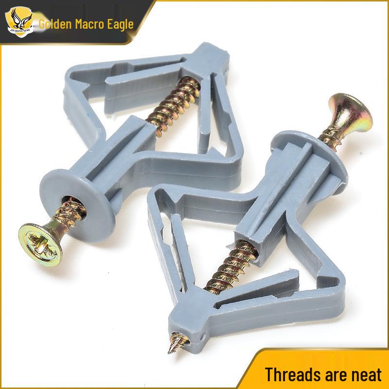 Нейлоновые саморезы-бабочки для гипсокартона и набор дюбелей M8