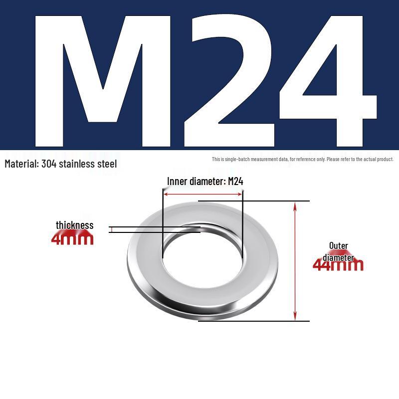 Chamfered Flat Washer 304 Stainless Steel, Blue-White Zinc, Black Zinc, GB97.2, Shim M5 M8 M16