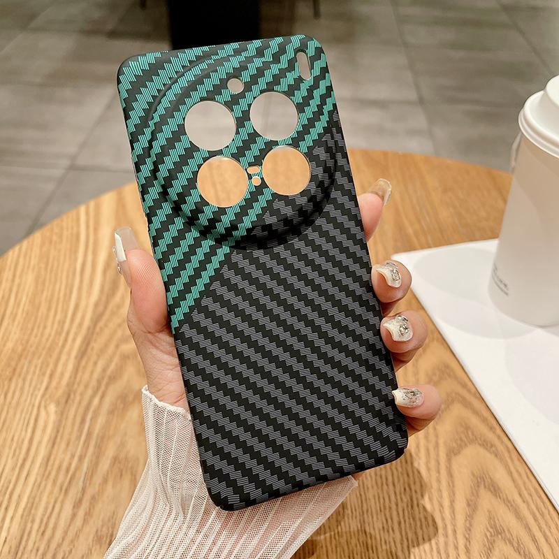 Original Funda For Vivo X100 Pro X100 Ultra Case Carbon Fiber Texture Matte Hard Cover For Vivo X100s X200 Pro X90 Plus Bumper