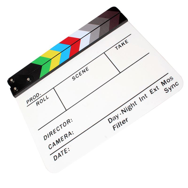 Acrylic Clapboard Dry Erase Director Film Movie Clapper Board Slate 9.6 * 11.7in