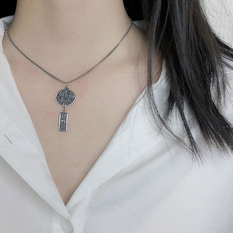 Tajski Stary Styl Dzwonek Wietrzny Fuji Naszyjnik Temperament Modny Łańcuszek na Obojczyk Student
