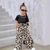 Girls' Fashionable Leopard Print Long Pants Set - Summer Children's Casual Outfit